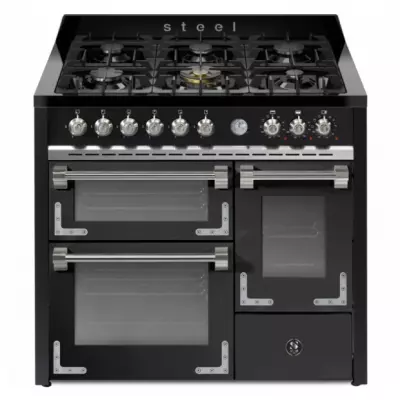 Piano de cuisson STEEL Oxford 100/3 100cm XQ10FFF-6 3 fours / 6 foyers gaz en finition noir mat (autres coloris en option)