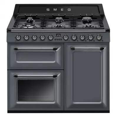 Piano de cuisson Victoria 100cm 2 fours �lectriques + 1 gril / 6 foyers gaz Gris ardoise - SMEG Elite R�f. TR103GR