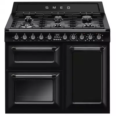 Piano de cuisson Victoria 100cm 2 fours �lectriques + 1 gril / 6 foyers gaz Noir - SMEG ELITE R�f. TR103BL