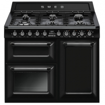 Piano de cuisson Victoria 100cm 2 fours électriques + 1 gril / 6 foyers gaz Noir - SMEG ELITE Réf. TR103BL