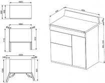 Piano de cuisson Victoria 100cm 2 fours électriques + 1 gril / 6 foyers gaz Noir - SMEG ELITE Réf. TR103BL