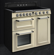 Piano de cuisson Victoria 100cm 2 fours électriques + 1 grill / 5 foyers induction Crème - SMEG Réf. TR103IP