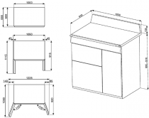 Piano de cuisson Victoria 100cm 2 fours électriques + 1 grill / 5 foyers induction Gris ardoise - SMEG Elite Réf. TR103IGR