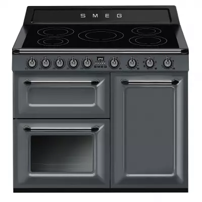 Piano de cuisson Victoria 100cm 2 fours �lectriques + 1 grill / 5 foyers induction Gris ardoise - SMEG Elite R�f. TR103IGR