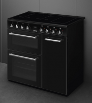 Piano de cuisson Victoria 90cm 3 fours / 6 induction Noir - SMEG Réf. CX93IMBL