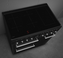 Piano de cuisson Victoria 90cm 3 fours / 6 induction Noir - SMEG Réf. CX93IMBL