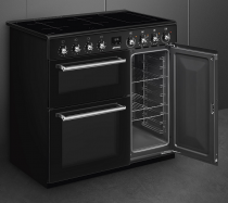 Piano de cuisson Victoria 90cm 3 fours / 6 induction Noir - SMEG Réf. CX93IMBL