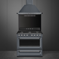 Piano de cuisson Victoria 90cm four multifonction catalyse 115l / 5 foyers gaz Gris ardoise - SMEG Elite Réf. TR90GR