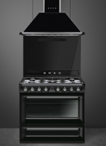 Piano de cuisson Victoria 90cm four multifonction catalyse 115l / 5 foyers gaz Noir - SMEG ELITE Réf. TR90BL9