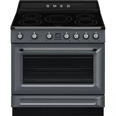 Piano de cuisson Victoria 90cm four multifonction Vapor clean 126l / 5 foyers induction Gris ardoise - SMEG Elite R�f. TR90IMGR
