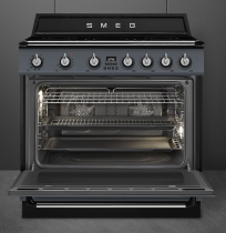 Piano de cuisson Victoria 90cm four multifonction Vapor clean 126l / 5 foyers induction Gris ardoise - SMEG Elite Réf. TR90IMGR