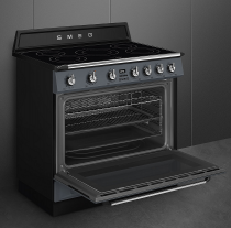 Piano de cuisson Victoria 90cm four multifonction Vapor clean 126l / 5 foyers induction Gris ardoise - SMEG Elite Réf. TR90IMGR