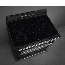 Piano de cuisson Victoria 90cm four multifonction Vapor clean 126l / 5 foyers induction Noir - SMEG Elite Réf. TR90IMBL