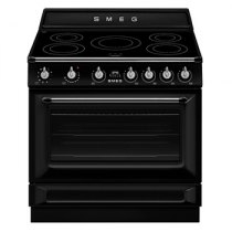Piano de cuisson Victoria 90cm four multifonction Vapor clean 126l / 5 foyers induction Noir - SMEG Elite Réf. TR90IMBL