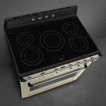 Piano de cuisson Victoria 90cm Four pyrolyse / 5 foyers induction A+ Crème - SMEG Réf. TR90IPP