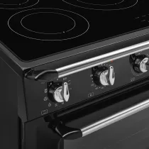 Piano de cuisson Victoria 90cm Four pyrolyse / 5 foyers induction A+ Noir - SMEG Réf. TR90IPBL