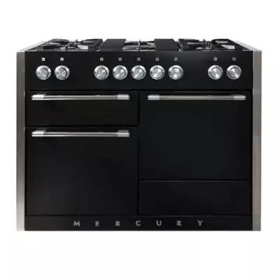 Piano MERCURY 120cm 2 fours �lectriques / 5 foyers gaz Noir cendr� - FALCON R�f. MCY1200DFMB/-EU