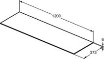Plan céramique 120x37.3cm Gris pierre pour meuble Conca - Ideal Standard Réf. T4347DI