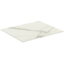 Plan céramique 60x50.5cm Marbre Calacatta Blanc pour meuble Conca  - Ideal Standard Réf. T3969DH
