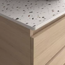 Plan de toilette 1111-1210 mm Terrazo natura (&eacute;paisseur 12mm) - SALGAR R&eacute;f. 120405