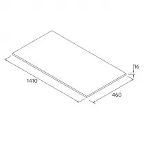Plan de toilette 1400 BLACK VELVET 16 mm - SALGAR Réf. 113971
