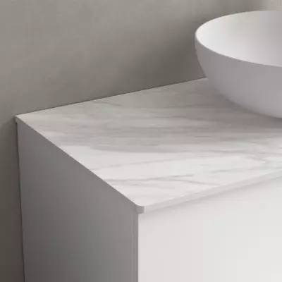 Plan de toilette 140cm Marbre blanc (�paisseur 12mm) - SALGAR R�f. 113975