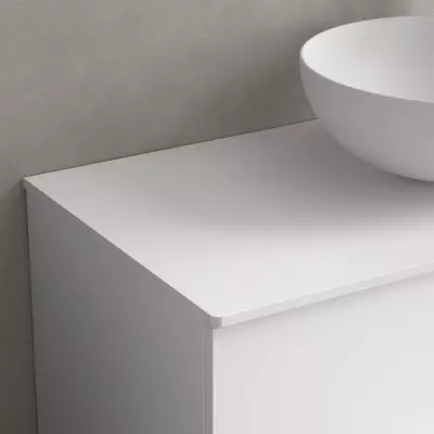 Plan de toilette 140cm Solid surface Blanc mat (�paisseur 12mm) - SALGAR R�f. 113973