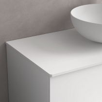 Plan de toilette 140cm Solid surface Blanc mat (épaisseur 12mm) - SALGAR Réf. 113973