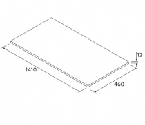 Plan de toilette 140cm Terrazo natura (épaisseur 12mm) - SALGAR Réf. 113976