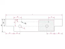 Plan de toilette 2 profondeurs différentes 1201-1500mm pour vasque à poser Ardoise noire - SALGAR Réf. 91250