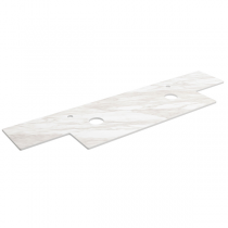 Plan de toilette 2 profondeurs différentes 1201-1500mm pour vasque à poser Marbre blanc - SALGAR Réf. 97519