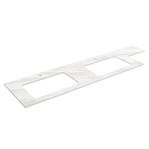 Plan de toilette 2 profondeurs différentes 1201-1500mm pour vasque à poser Marbre blanc - SALGAR Réf. 97519