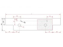Plan de toilette 2 profondeurs différentes 2001-2400mm pour vasque à poser Ardoise noire - SALGAR Réf. 91249