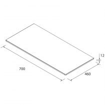 Plan de toilette 700 Solid surface Blanc mat (épaisseur 12mm) - SALGAR Réf. 97496