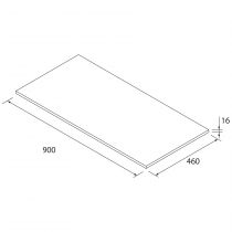 Plan de toilette 900 BLANC BRILLANT 16 mm  - SALGAR Réf. 97401