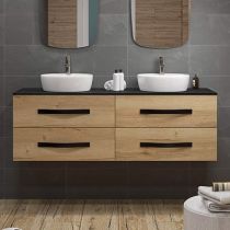 Plan de toilette BENTO 60cm Compact (5 finitions au choix) - simple vasque centrée - DECOTEC Réf. 179051x