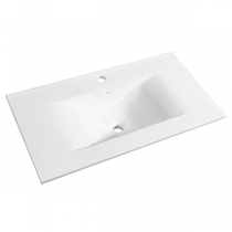 Plan de toilette C\'ram 90cm Blanc brillant - AQUARINE Réf. 813877