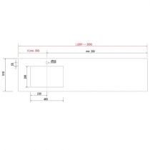 Plan de toilette COMPAKT avec vasque intégrée Prof. 46cm Largeur sur-mesure 200.1-250cm Chêne Africain - SALGAR Réf. 25459