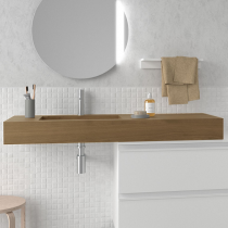 Plan de toilette COMPAKT avec vasque intégrée Prof. 46cm Largeur sur-mesure 60-80cm Havana - SALGAR Réf. 83986
