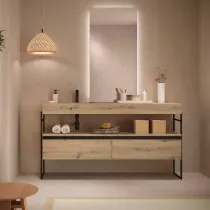 Plan de toilette COMPAKT P.46  L.81-100 Ch&ecirc;ne Montana - SALGAR R&eacute;f. 119904