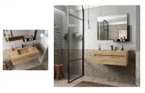 Plan de toilette COMPAKT P.46  L.81-100 Ch&ecirc;ne Montana - SALGAR R&eacute;f. 119904