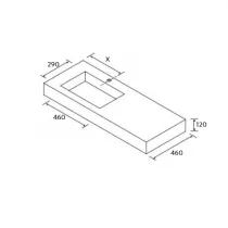 Plan de toilette COMPAKT P.46  L.81-100 Ch&ecirc;ne Montana - SALGAR R&eacute;f. 119904