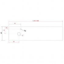 Plan de toilette COMPAKT P.46 L. sur-mesure 100.1-120cm Ciment - SALGAR Réf. 26047