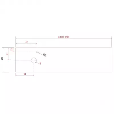 Plan de toilette COMPAKT P.46 L. sur-mesure 100.1-120cm Havana- SALGAR R�f. 84042