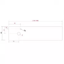 Plan de toilette COMPAKT P.46 L. sur-mesure 140.1-160cm Ciment - SALGAR Réf. 26049