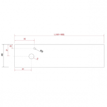 Plan de toilette COMPAKT P.46 L. sur-mesure 140.1-160cm Marbre blanc - SALGAR Réf. 26023