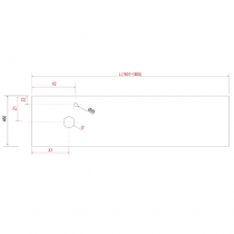 Plan de toilette COMPAKT P.46 L. sur-mesure 160.1-180cm Chêne africain  - SALGAR Réf. 25998