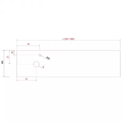 Plan de toilette COMPAKT P.46 L. sur-mesure 160.1-180cm Marbre blanc - SALGAR R�f. 26024