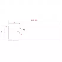 Plan de toilette COMPAKT P.46 L. sur-mesure 180.1-200cm Ciment - SALGAR Réf. 26051