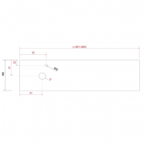 Plan de toilette COMPAKT P.46 L. sur-mesure 180.1-200cm Havana - SALGAR Réf. 84047